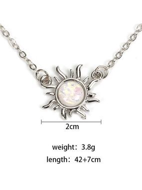 BLAZING Sun Opal Clavicle Chain Necklace